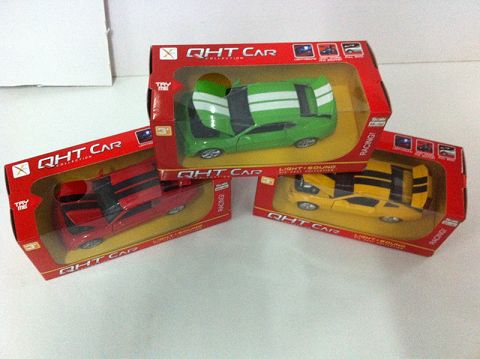 1:32 hornet alloy return sports car,4 doors, front light with sound and light (window box, a three-color mixed)