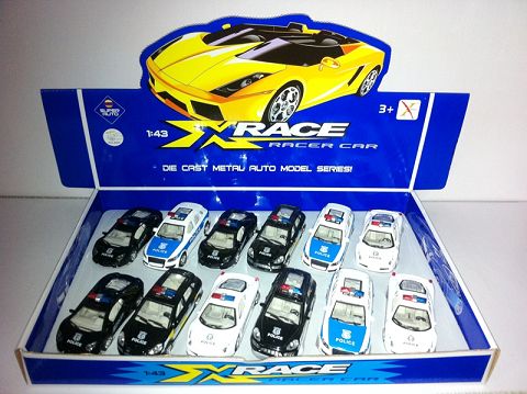 1:43合金回力警车（四款二色混装12只装一展示盒）