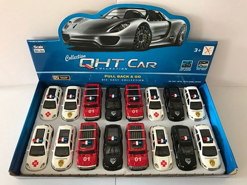 1:39悍马，路虎，Q7，保时捷合金回力俄文车,2开门（16只装一展示盒,四款各一色混装）