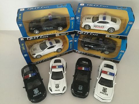 1:33马沙拉帝，阿斯顿马丁，宾利，大黄蜂合金回力警车,2开门（开窗盒,四款各一色混装）