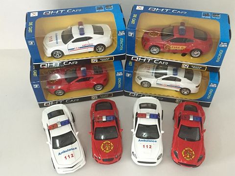 1:33马沙拉帝，阿斯顿马丁，宾利，大黄蜂合金回力消防车,2开门（开窗盒,四款各一色混装）