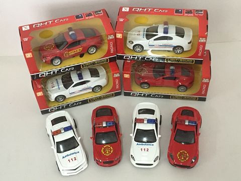 1:33马沙拉帝，阿斯顿马丁，宾利，大黄蜂合金回力消防车,2开门（开窗盒,四款各一色混装）