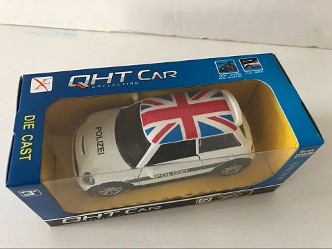 1:32合金回力GT迷你宝马警车,开门，（开窗盒,1款各1色混装）