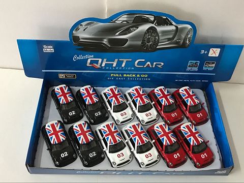 1:32合金回力GT迷你宝马消防车,开门，（12只装一展示盒,1款3色混装）