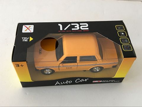 1:32 alloy recovery old car lada taxi, open the door, with sound and light inside the front light (window box, 1 mixed package for each style)
