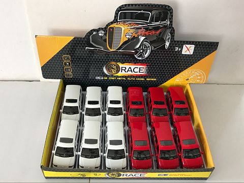 1:32 alloy return commercial vehicle, door opening, front and inner light with sound and light (12 PCS in a display box,1 style with 2 colors)