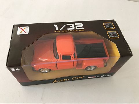 1:32合金回力老爷车福特皮卡跑车，开门（开窗盒,1款1色混装）