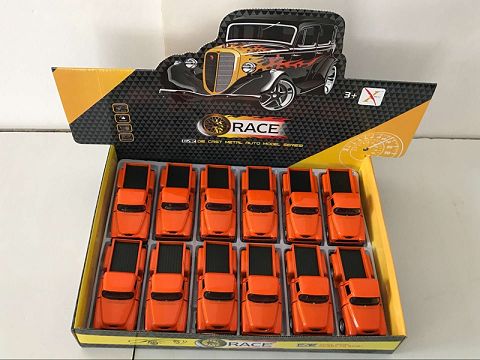 1:32 alloy resilience old ford pickup sports car, 2 doors, sound and light in front light (12 pieces in a display box, 1 style and 1 color mixed)