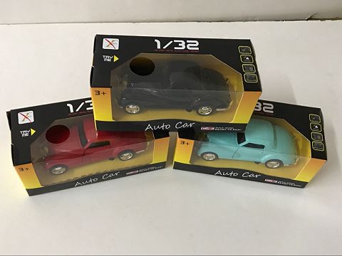 1:32 alloy regent old car sports car, open door, with sound and light (window box, 1 style and 1 color mixed)