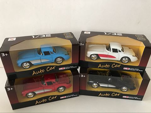1:32 alloy return force old car chevy sports car, open the door (window box, 1 style of 4 colors mixed)