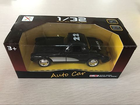 1:32 alloy recovery old Chevrolet police car, open the door (window box, 1 style, 1 color mixed)