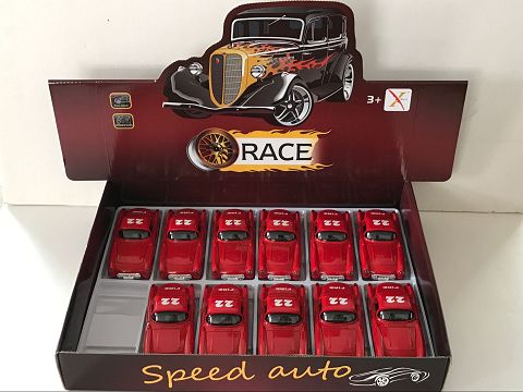 1:32 alloy recovery old car Chevrolet fire truck, open the door (12 pieces in a display box, 1 style and 1 color mixed)
