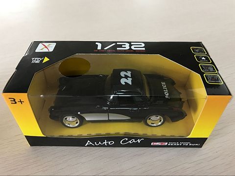 1:32 alloy recovery old car Chevrolet police car, open door, with sound and light (window box, 1 style and 1 color mixed)