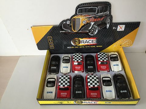 1:32 old cars: Benz, BMW, bean mini alloy recovery police car with sound and light opening door (12 pieces of three-style three-color mixed package in display box)