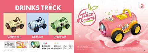 1: 36Q alloy drink bottle, return car with light music