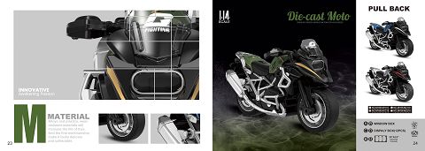 1:14 Alloy back force bmw off-road motorcycle 3-color mixed