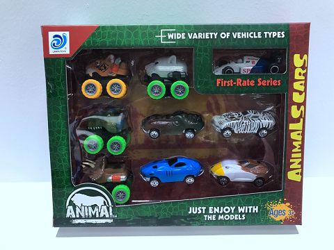 8 models/box with 4 return animals (color wheel) &4 slide animals with 1 slide alloy equation