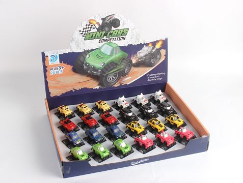 24 PCS/box return force alloy cars