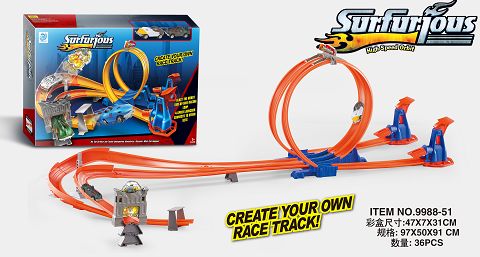 Extended rotating double alloy car track