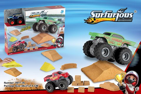 Big foot car race + space sand with 1 alloy car