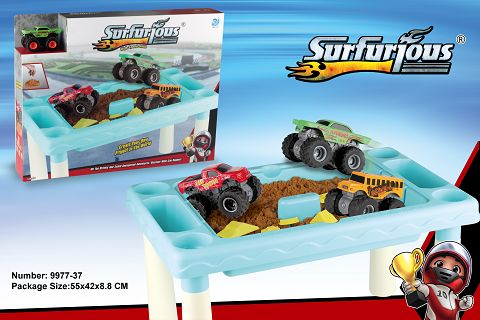 Big Foot car interactive table + space sand with 1 alloy car