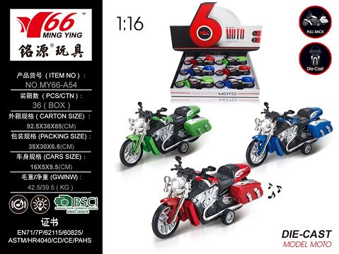 Alloy Boomerang motorbike with light music