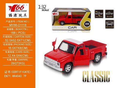 1:32 GMC pickup alloy return door car 1 style 1 color