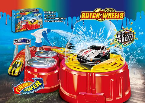 Temperature-sensitive color-changing alloy car track [including 6 color-changing cars]