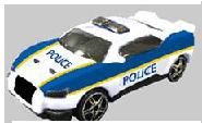 Passenger version of police car (white) 8 pieces in a bag