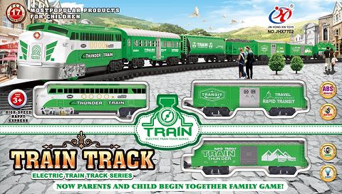 High speed green electric light and music track car