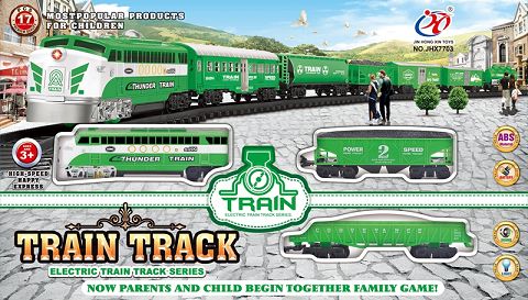 High speed green electric light and music track car