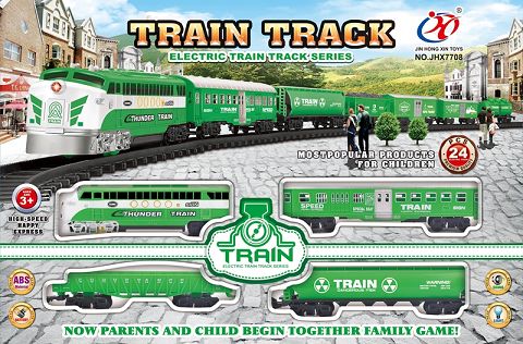 High speed green electric light and music track car