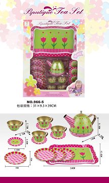 过家家马口铁玫瑰花茶具