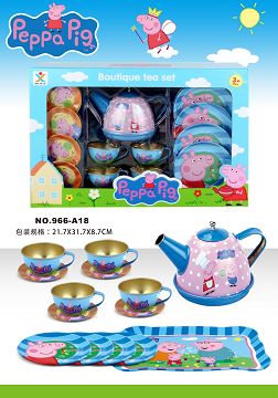 过家家马口铁小猪茶具
