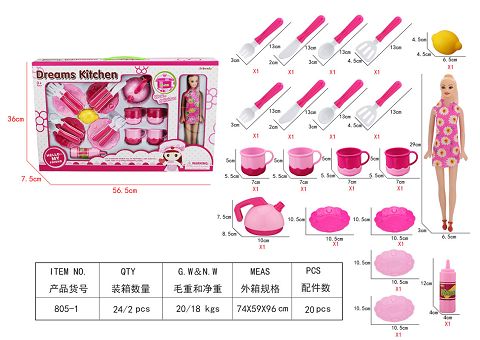 开窗盒芭芘餐具