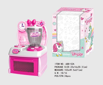Cartoon powder unicorn educational kitchen, kitchenware combination