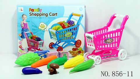 Shopping cart with vegetables +5 small boxes 12PCS (mixed with two colors)
