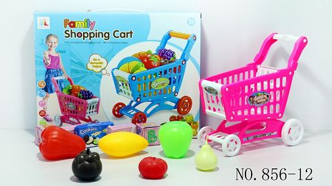 Shopping cart with fruit +5 boxes 11PCS (mixed with two colors)