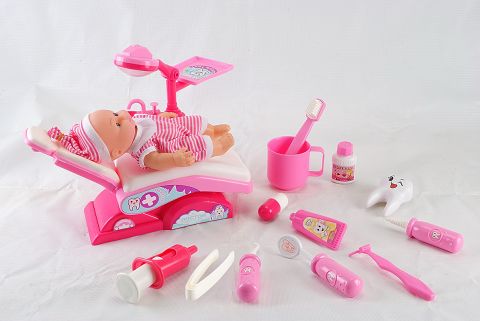 Dental bed with lights