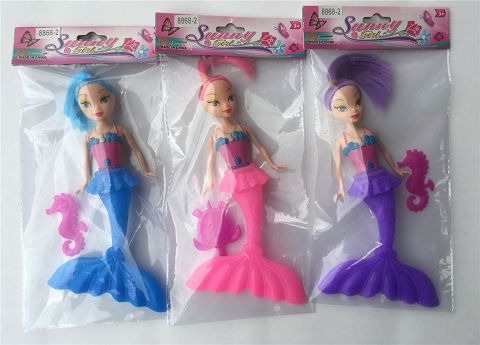 7寸带灯光美人鱼带海底动物或饰品