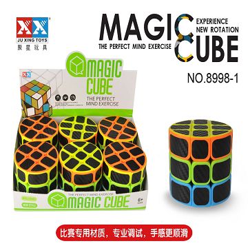 三阶圆柱实色碳纤维魔方