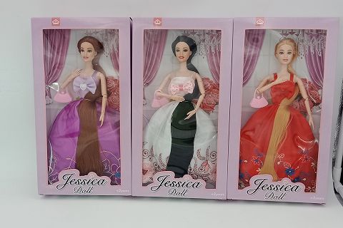 11.5-inch multi-articular long hair doll 3 styles
