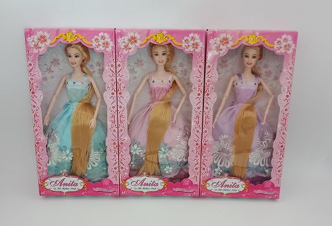 11.5-inch multi-knuckle long hair doll in 3 colors