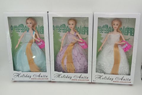 11.5-inch multi-articular long hair doll 2 styles and 3 colors