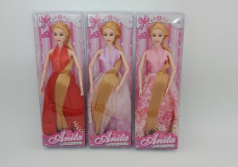 11.5-inch multi-articular long hair doll 3 styles