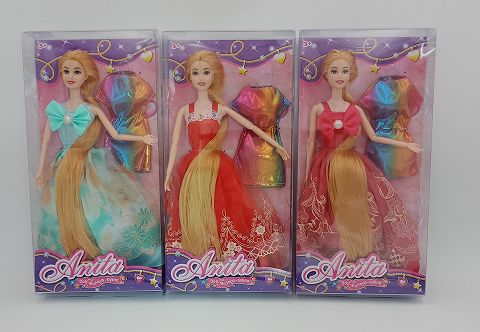 11.5-inch multi-articular long hair doll + clothing 3 styles