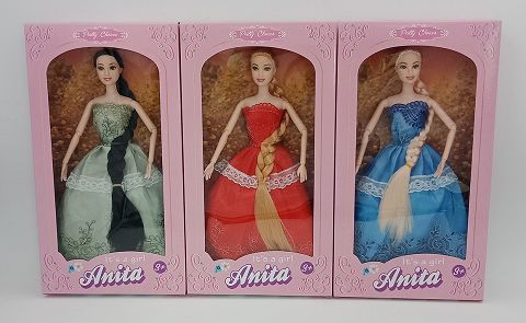 11.5-inch multi-knuckle long hair doll in 3 colors
