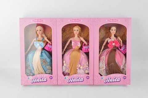 11.5-inch multi-knuckle long hair barbie 3 styles