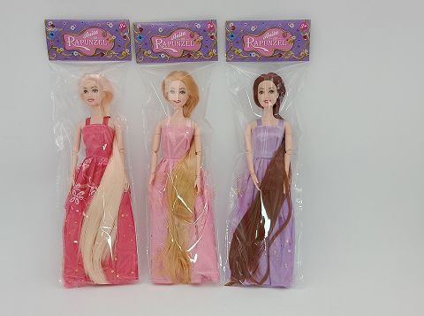 11.5-inch multi-articular long hair doll 3 styles