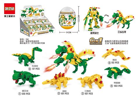 6-In-2 jurassic dinosaur era building block kink